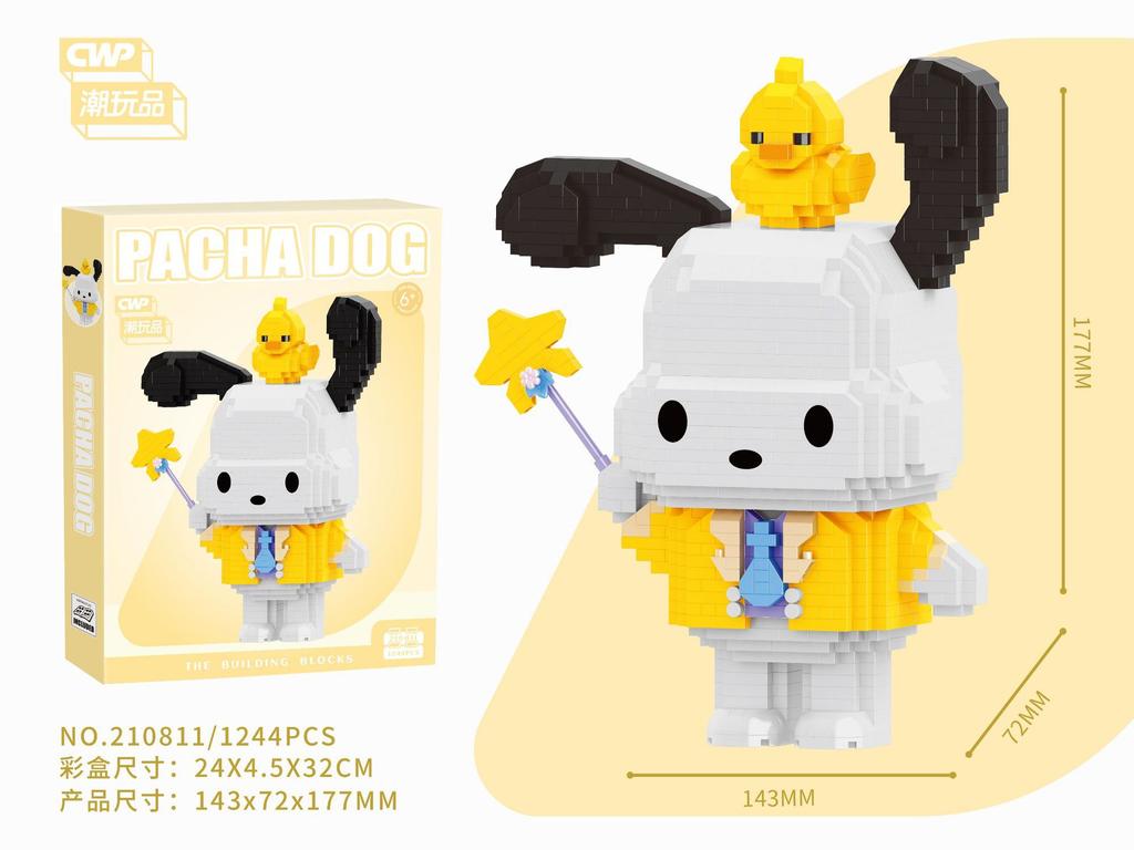Sanrio Kuromi Bloque de Construcción Micro Pochacco Cinnamoroll Melody Modelo Ensamblado Mini Figuras de Ladrillo Juguetes Para Niños Regalo de Navidad
