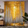Birch Forest Landscape Printed Curtains Pole Bag Christmas Decorations Home Room Curtain Made Of Polyester
