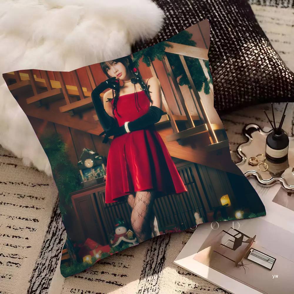Kpop Apink Doll In 'Pink Christmas' Pillow Case Square Pillow Bedroom Sofa Leisure Comfort Cushion Living Room Home Decoration