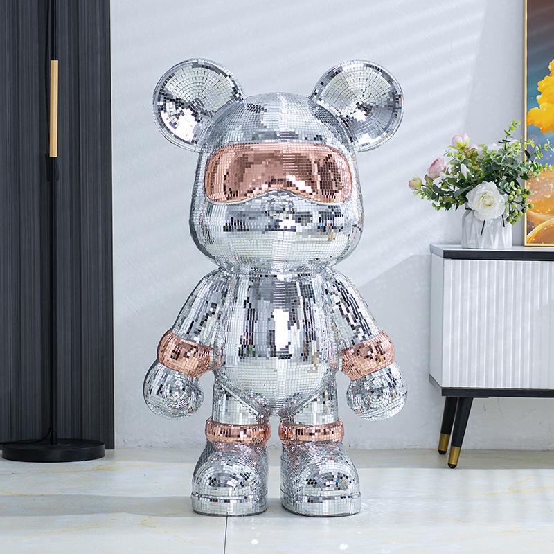 Creative BE@RBRICK TV Cabinet: Stylish Bear Floor Ornament with Piggy Bank Function, Simple Living Room Decor.