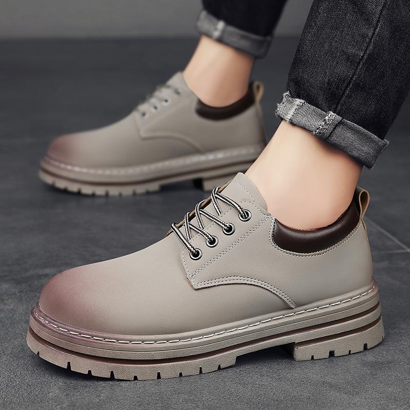 Four Seasons New British Outdoor Shoes Men's Single Shoes Casual Shoes Big Head Leather Shoes