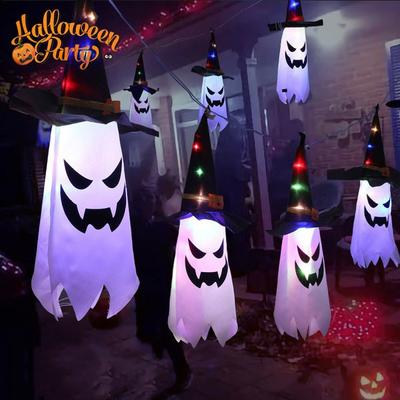 Halloween LED świecący kapelusz czarownicy-wiszący podświetlony świecący kapelusz czarownicy Tryby błysku do wnętrz, na zewnątrz, na podwórku, na drzewie, na imprezę Dekoracje świąteczne