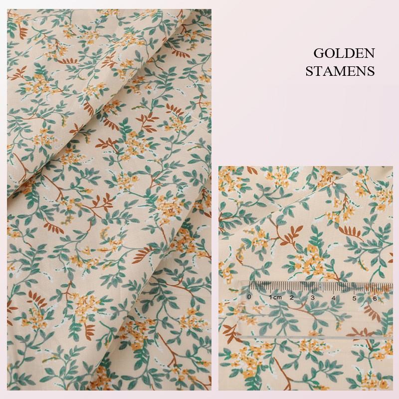 Тканина з квітковим принтом Високоякісна бавовняна тканина Дихаюча М'яка для пошиття одягу Сукні Постільної білизни Штор