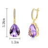 Trendy Stunning Dangle Clasp Earrings for Lady S925 Silver Natural Amethyst Febr Birthstone Luxury Jewelry Special Occasion Gift