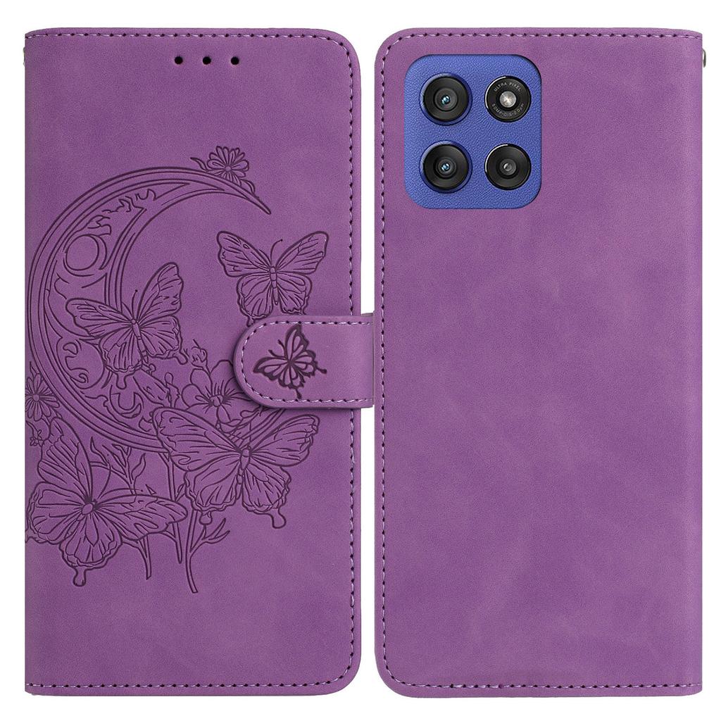 For Motorola Moto G Stylus 5G (2025) Case Butterfly Flower Imprinted PU Leather Wallet Stand Phone Cover