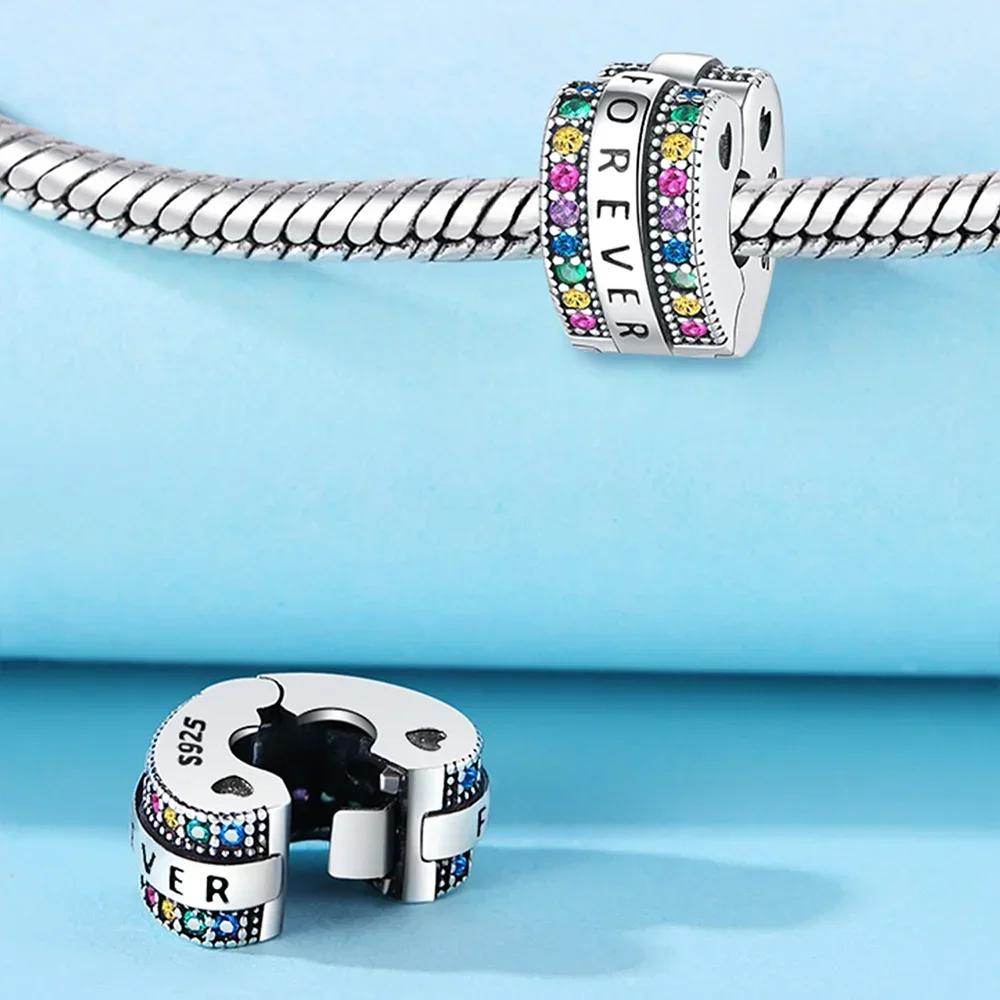 Exquisite Colored Zircon Cross Heart Love Original Copper Charms Beads Fit Bracelet Women Diy Fine Gifts Jewelry Accessory