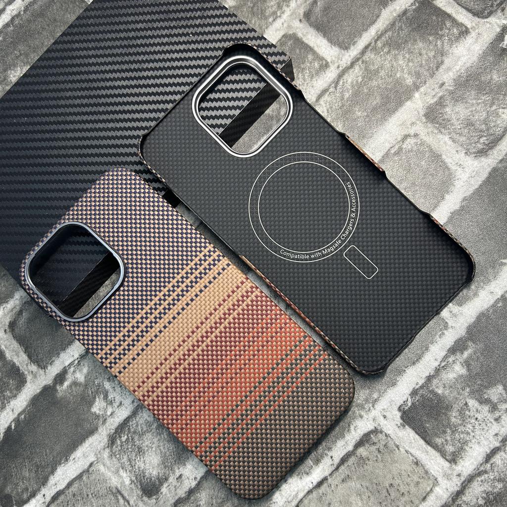 Real Carbon Fiber Case For iPhone Air 17pro Max for Magsafe Case Aramid Fiber Lightweight Cover for iPhone 17 Air Carbon Case