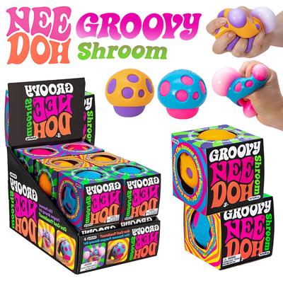 Needoh Jouet Sensoriel Squishy Champignon Groovy Champignon Rétro Boule Anti-Stress Douce Non Toxique À Presser Jouet Sensoriel Anti-Anxiété Soulagement du Stress