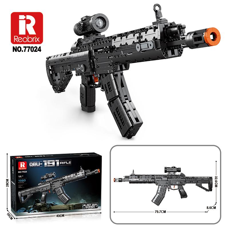 Non-Toxic 1593Pcs 191 Rifle Building Blocks Military Weapons Simulation Gun Collection Model Bricks Children'S War Game Toys Holiday Gifts