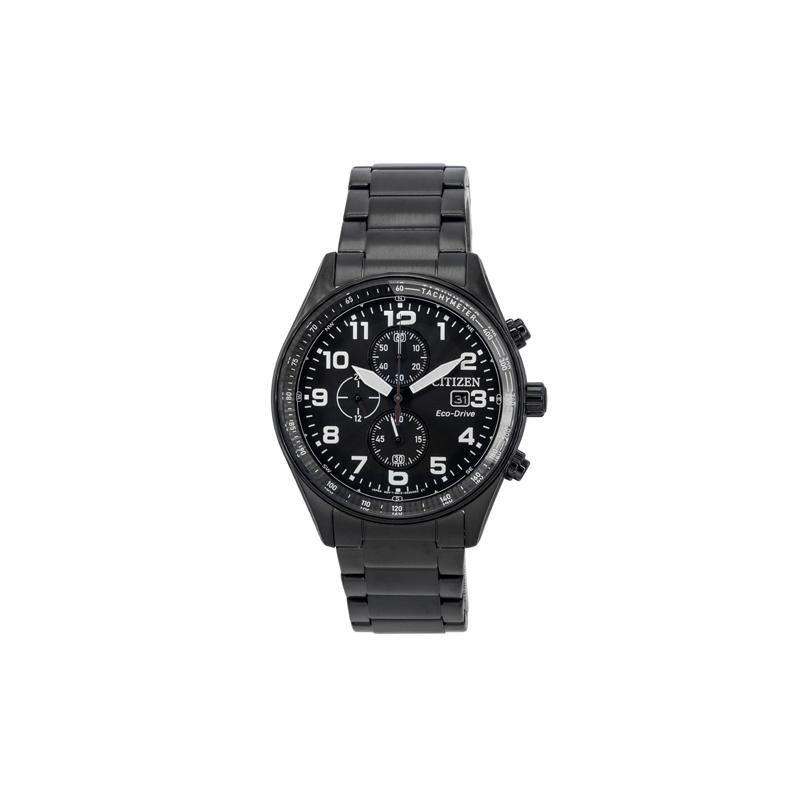 

CITIZEN 100m Waterproof Solar Quartz Steel Strap Men s Watch Black Dial CA0775-79E чорний