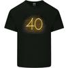40th Birthday Neon Lights 40 Year Old Mens Light Cotton T-Shirt