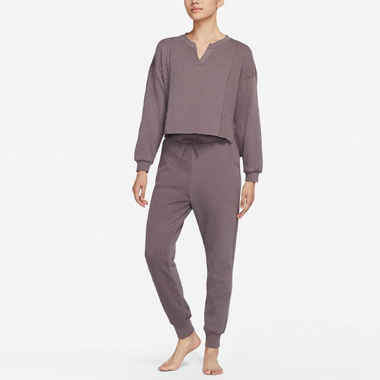 Nike Yoga Dri-Fit Luxe Short Sleeve Crew Neck T-Shirt Women Tops Mineral-Purple DJ8450-202