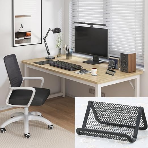 6-piece metal mesh business card holder and desktop display stand