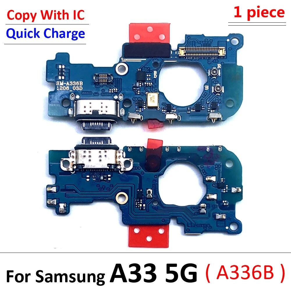 USB-порт для зарядки, гибкий кабель, разъем для Samsung Galaxy A33 5G A336 A336B, модуль микрофона Copy With IC