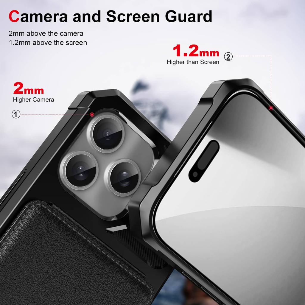 Wallet Case for iPhone 17 Pro Max/Air/17 Pro/17 with Card Slots, Flip Magnetic Closure Kickstand TPU Bumper Protective Cover