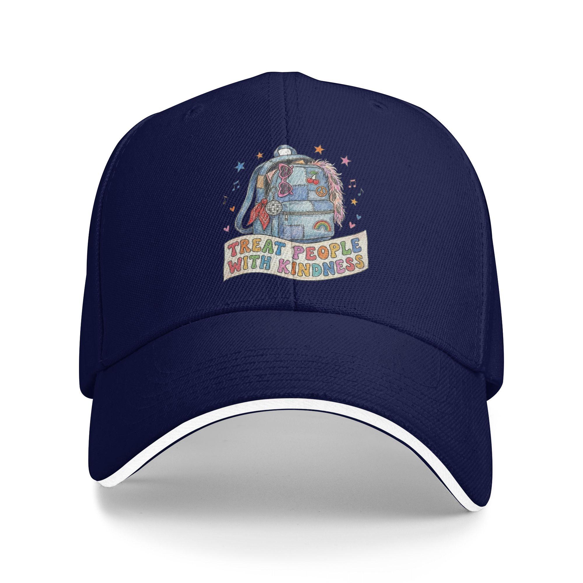 

Colorful Kiss all the time Harrys Baseball Cap Vintage Styles Sandwich Hat Unisex Style Adjustable Sun Hat Activities One Size темно-синього кольору