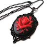 Gothic Red Rose Cameo Choker Necklace Halloween Cosplay Jewelry Adjustable Pendant Necklace Victorian Necklace Jewelry
