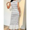 Europe, America 2026 summer new slim and thin ruffle edge round neck polka dot sleeveless dress women