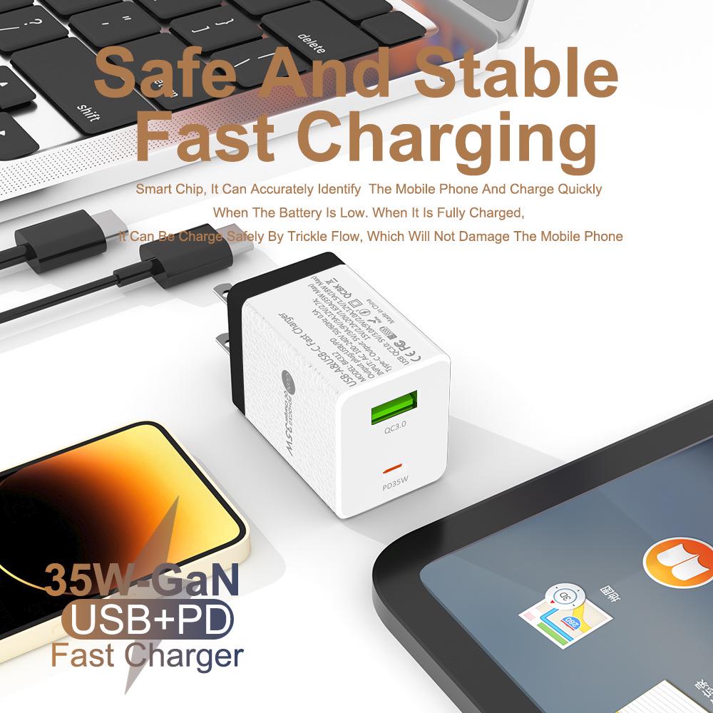 Gallium Nitride Super Fast Charger QC3.0+PD35W EU/UK/AU Plug