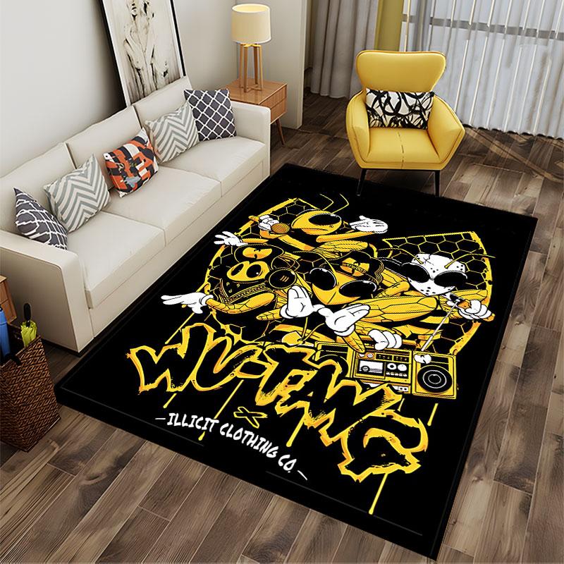 Wu-Tang Bee Themed Carpet suitable as a non-slip mat for the living room or bedroom sofa