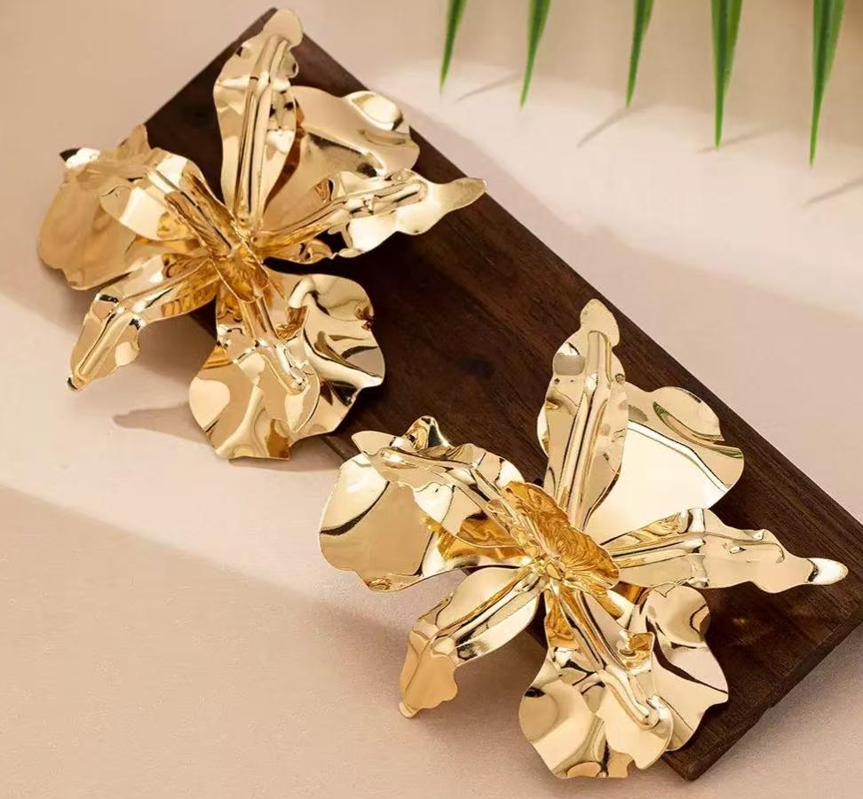 Трендовый цветочный воротник простой и элегантный модный темпераментный браслет серьги-пусеты кольцо набор