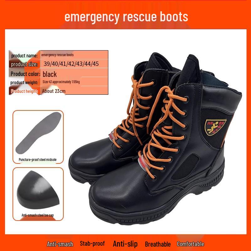 Огнестойкие высокие ботинки с защитой от ударов для пожарных 6380₽