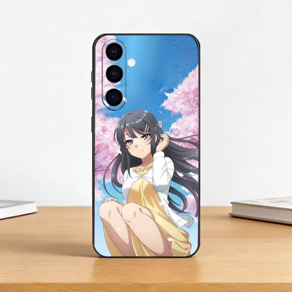 Anime Mai S-Sakurajima Phone Case Black Silicone Soft For Samsung Galaxy A73,A72,A71,A70,A53,A52,A51