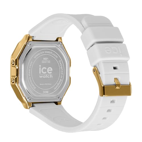 Authorized Ice-watch Watch, Men's and Women's, 022733, ICE Digit Retro, Metal, Gold, Mirror, White, Small, 32mm, Digital