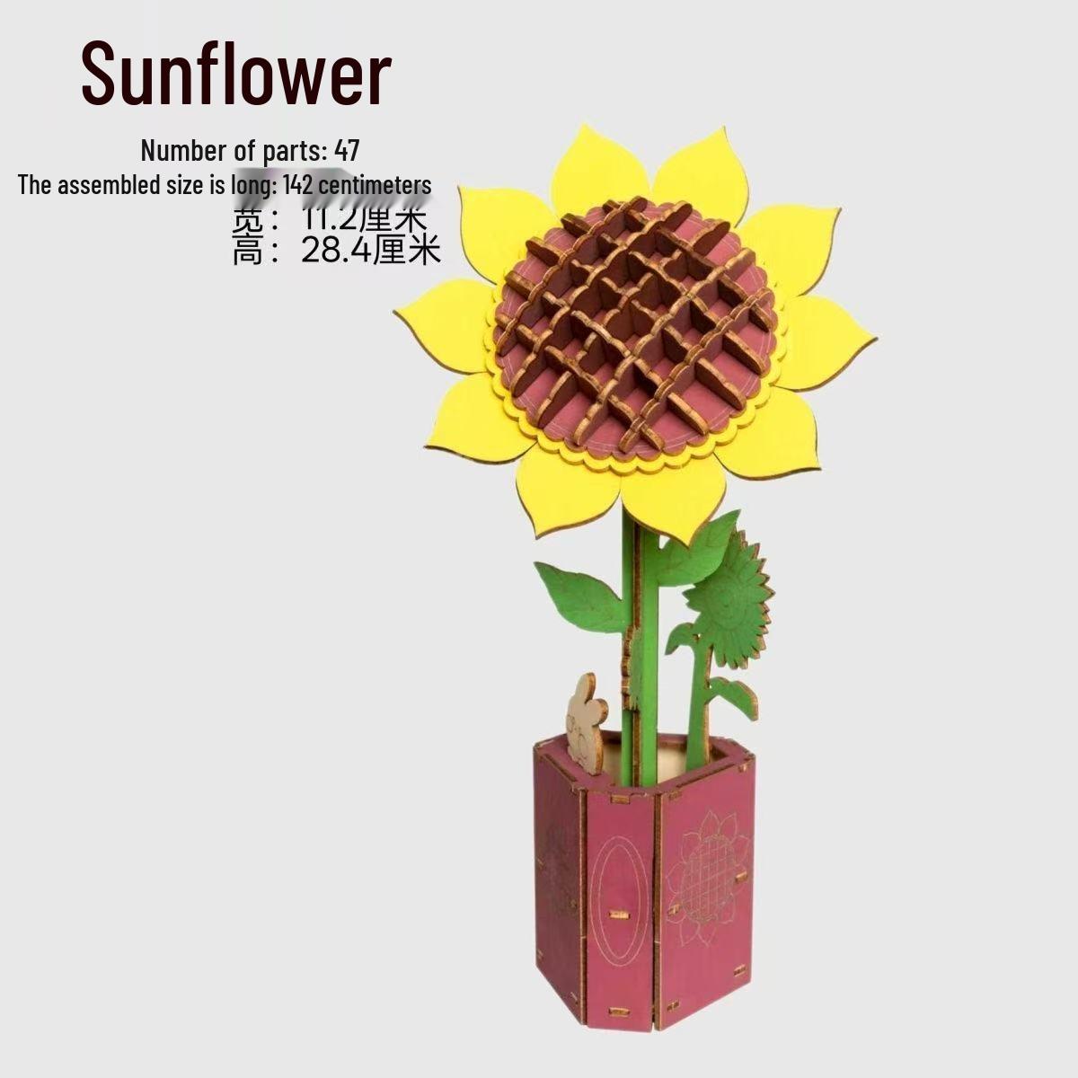 

3D деревянная головоломка-цветок модель для образовательной игры и развлечения