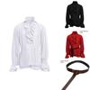 Camicia Classica da Uomo Medievale Rinascimentale Pirata con Manica Lunga Design Elegante
