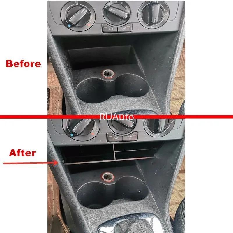 For VW Polo 6R 6C 2011-2018 Accessories Inner Front Central Control Storage Layer