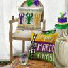 AVOIN colorlife Happy Mardi Gras Beads and Bling Crawfish Smoothie Throw Pillow Covers, 18 x 18 Inch Checked Bow Stripes Holiday Cushion Case