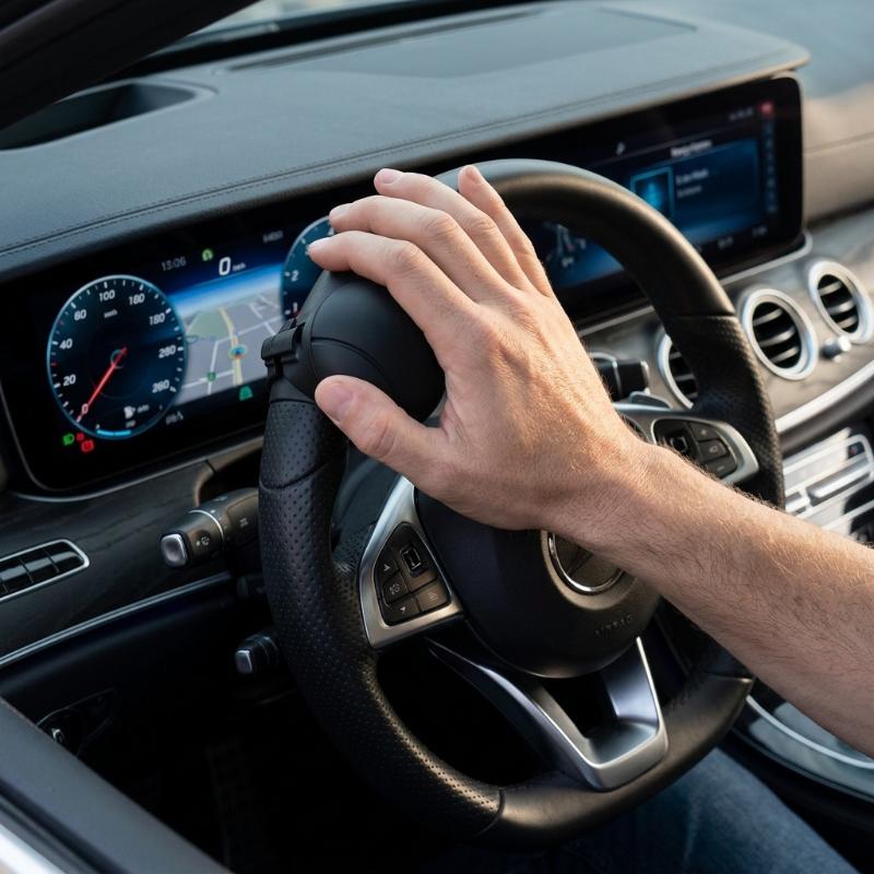 Car Steering Wheel Spinner Knob Power Assist Ball Anti Slip Silicone Steering Aid For Vehicle Single Hand Driving Control