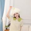 Cartoon Headgear Cute Soft Garlic Head Hat Holiday Performance Headwear Unisex Cloth Headdress Photography Cosplay Props Halloween Gift