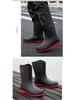Men's Waterproof Mid-Calf Non-Slip Rain Boots – Fashionable Korean-Style Slip-On Rubber Shoes.