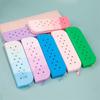 Soft Silicone Pencil Case Zipper Makeup Organizer Stylish Stationery Storage Bag Cosmetic