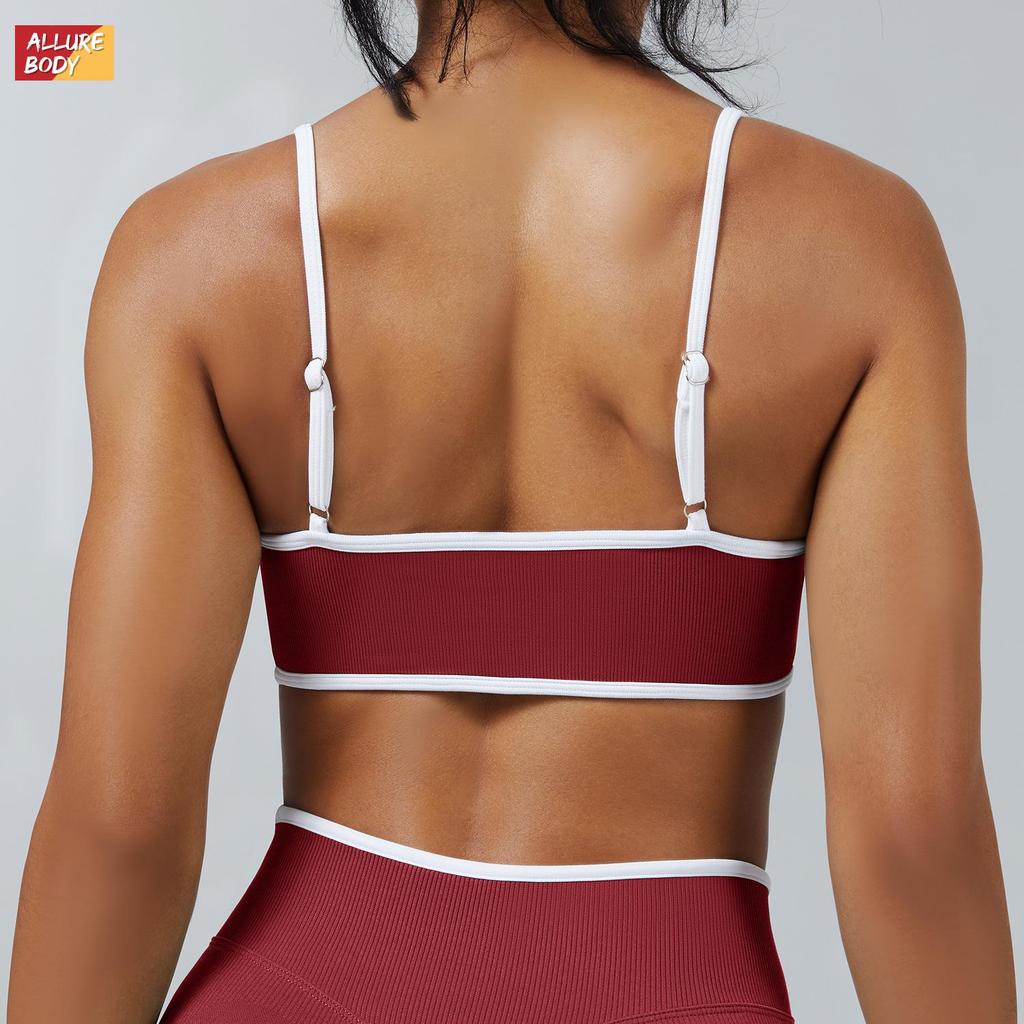 Colorblock Cross-Strap Shockproof Sports Bra for Yoga and Outdoor Fitness