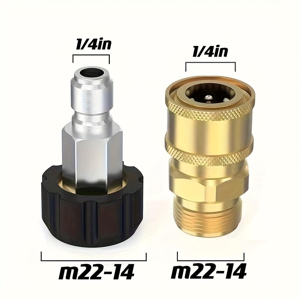 

Набор адаптеров для мойки высокого давления M22 на 1/4 Набор, M22 14 мм на 1/4 Набор - Высококачественные латунные и стальные адаптеры для ваших садовых инструментов 2pcs/set