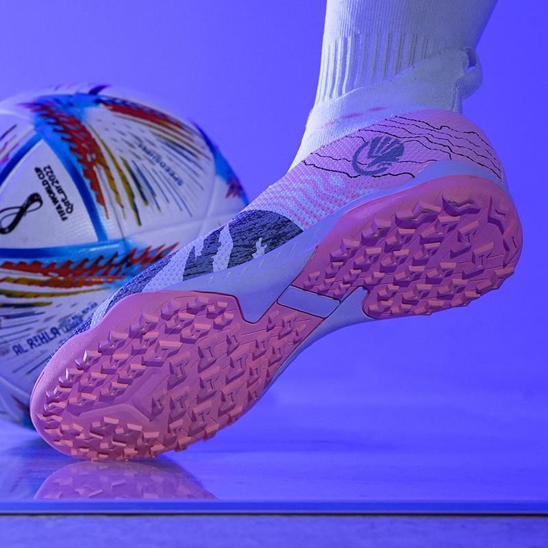 Men's High-top Sock Mouth Football Shoes Youth Sports Shoes Football Training Shoes Art Makeup Lawn Children Football Boots