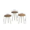 3 Pcs Nesting Table Octagonal Model Nesting Table Hornbeam Leg Octagon Hornbeam Leg Nesting