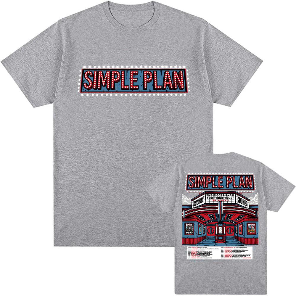 Bigger Than You Think! Tour – The Sequel! T-shirt Simple Plan Band Design Print Tshirts Summer 100%Cotton Short Sleeve Tees Unisex band t shirts