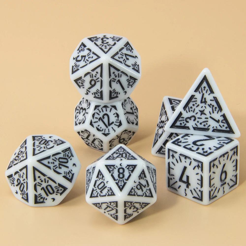 DND Polyhedral Dice Set 7pcs D4-D20, Amazing Engraved Games Dices for Souvenirst Entertainment RPG Board Game