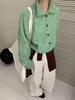 Women's High Neck Loose Knit Cardigan Jacket - Cozy Single-Breasted Outerwear for Autumn/Winter 2026