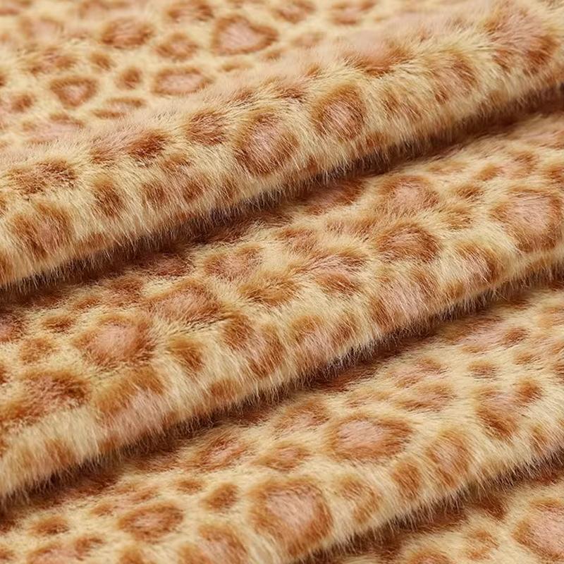 0.5/1/2 Yards Faux Fur Dot Printed Fabric for Sewing Cotton Dolls Warm Hats Plush Toys Decorative Cloth Handmade DIY Fabrics
