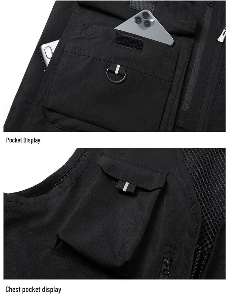 Men's Spring/Summer Outdoor Multi-Pocket Fishing Vest - Customizable Logo