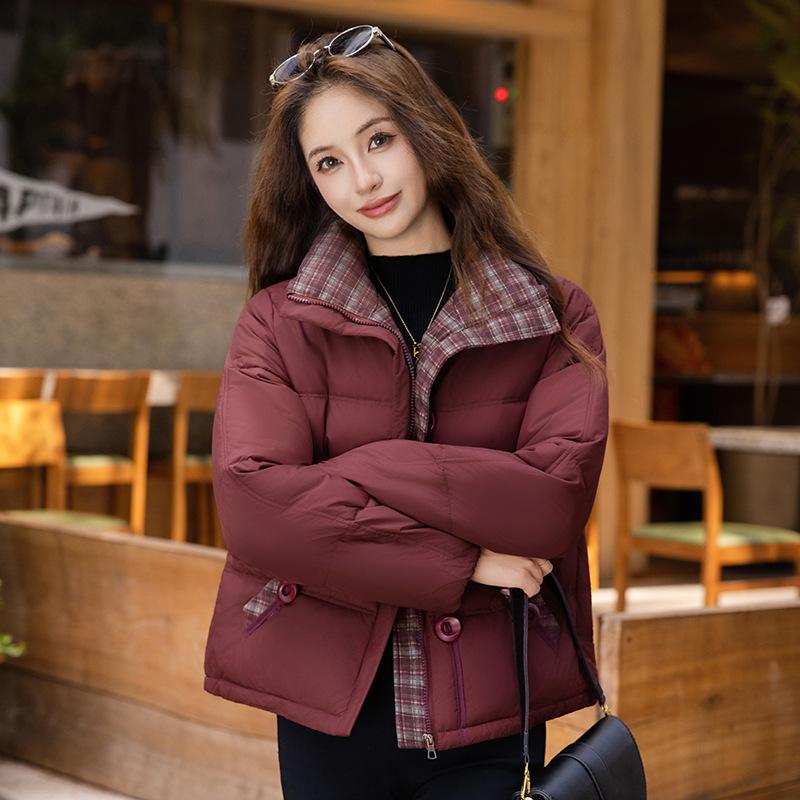 Small stand-up collar cotton-padded jacket women's winter new warm fashion foreign style short small cotton-padded jacket