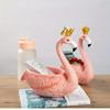 1Pcs Kreative Harz Handwerk Veranda Hause Lagerung Ornamente Flamingo Dekoration Lagerung Box