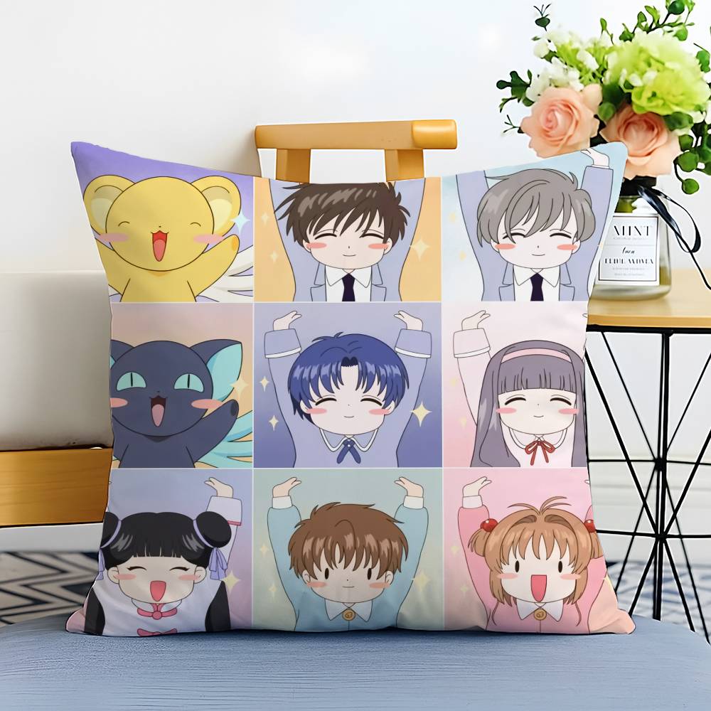 Anime C-Cardcaptor Sakura-MT Cartoon Pillow Case Printed Brushed Fleece Pillow Baby Skin-Touch Eco-Friendly Dye-Sublimat