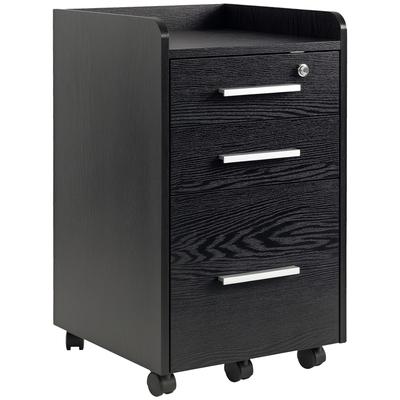 Three-Drawer Lockable Filing Cabinet - Black