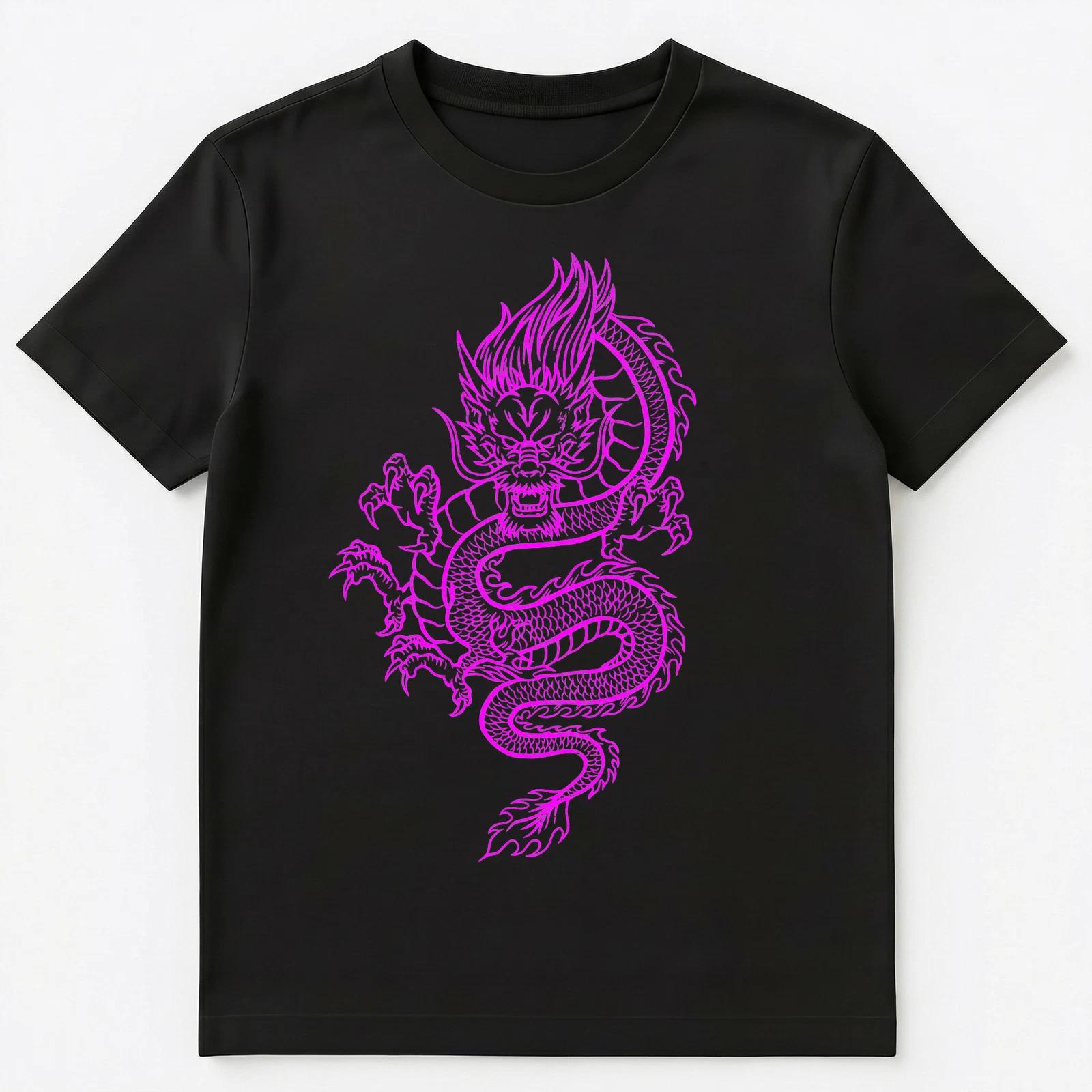 

Big Pink Colored Dragon Graphic Design Unisex T-Shirt XL